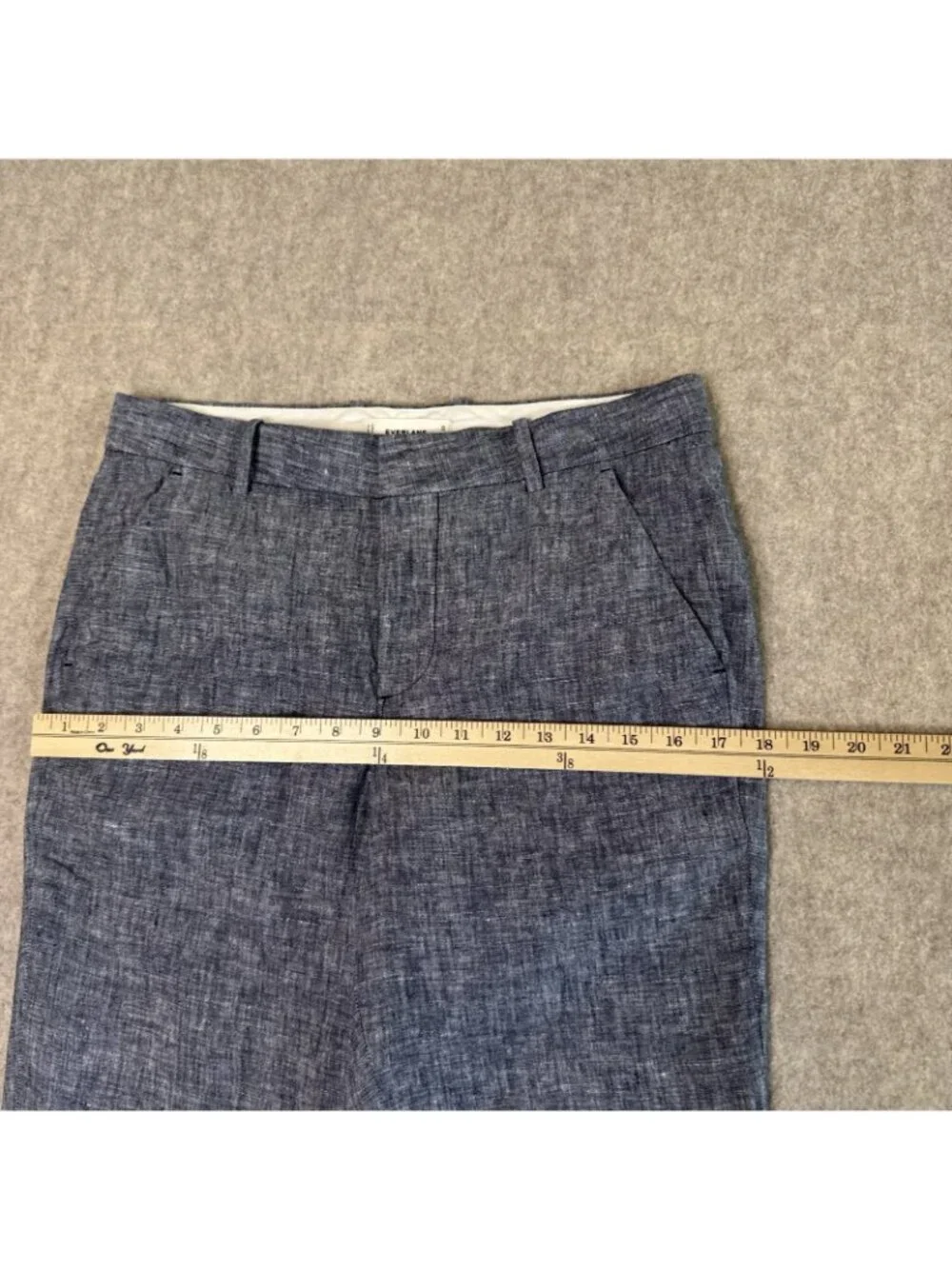Everlane 100% European Flax Linen Pants Mens 29x30 Blue Chambray Straight Leg